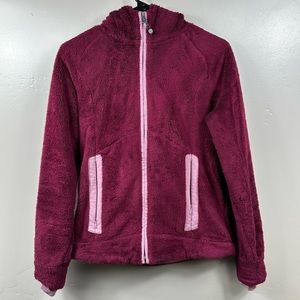 Mountain Hardwear Women’s Teddy Fleece Hooded Jacket Size Small Dark Maroon